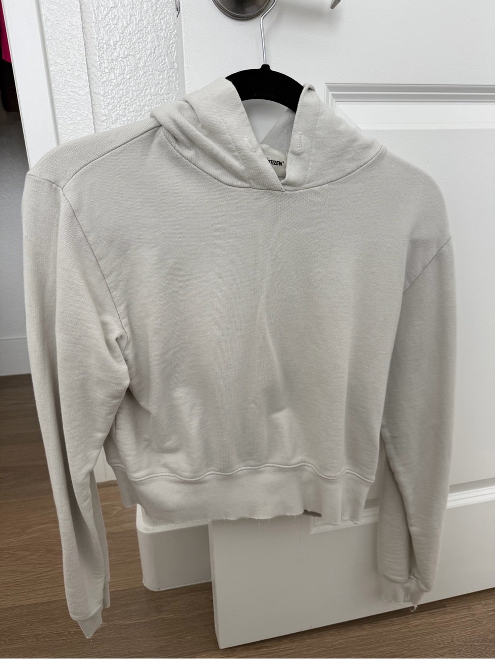 Cotton Citizen Light Gray Cropped Hoodie
